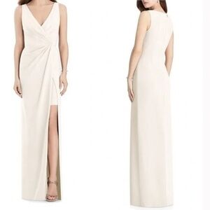 NWOT Jenny Packham Dessy Group Crepe Column Gown Maxi Dress Draped Size 4 JP1013